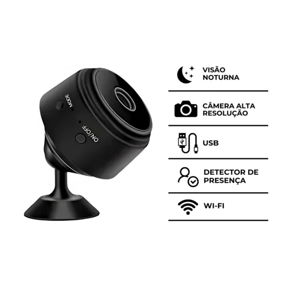 Mini Câmera Espiã A9 Wifi com Sensor e Visão Noturna - Image 8