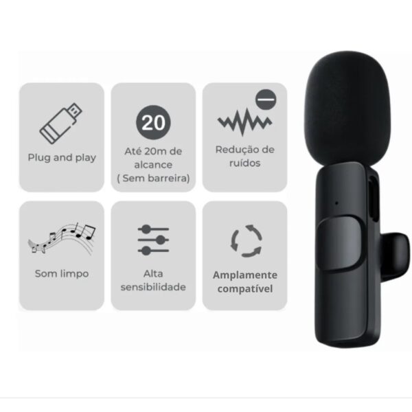 Microfone Lapela Wireless Sem Fio Para iPhone - Image 5